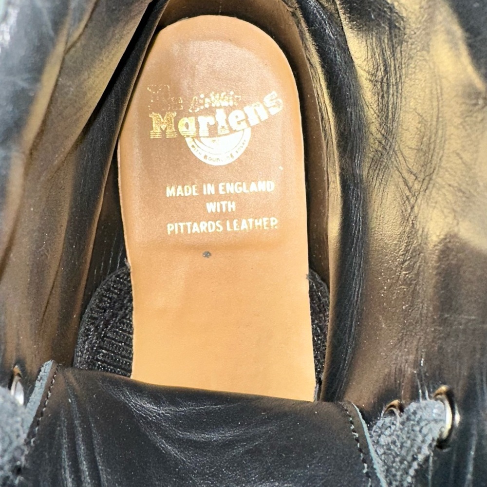Dr. Martens Men’s 1460 Bold Black & Orange Leather Combat Boots – Size 6 - Picture 6 of 9